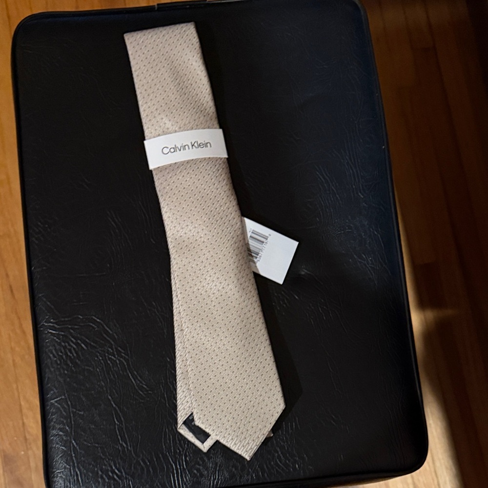Calvin Klein Beige Patterned Tie